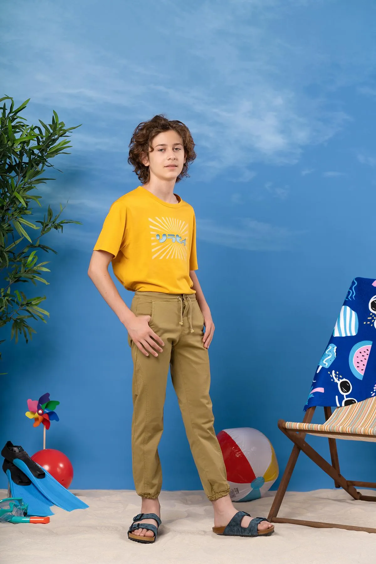 Chino Jogger Pant For Boy - Khaki