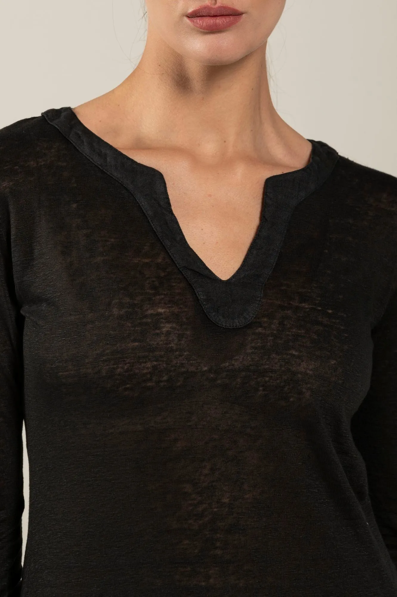 V-Neck Three-Quarter Sleeve Top